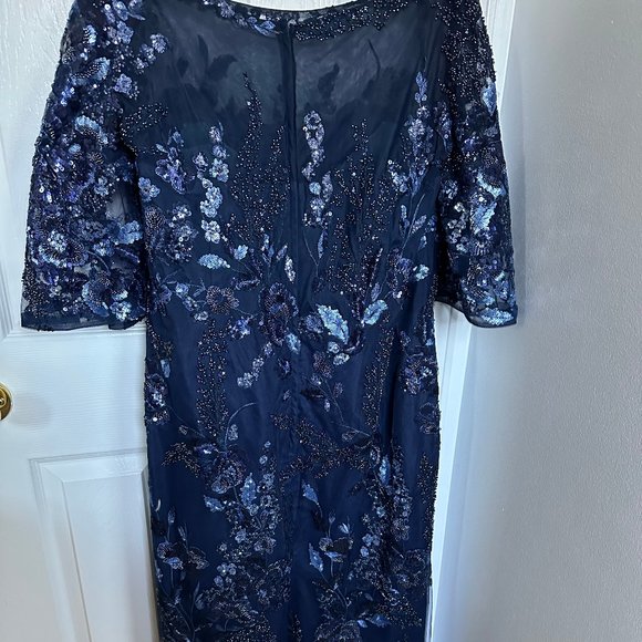 la-femme-sequin-floral-short-sleeve-sheath-gown from Nordstrom - Picture 7 of 9